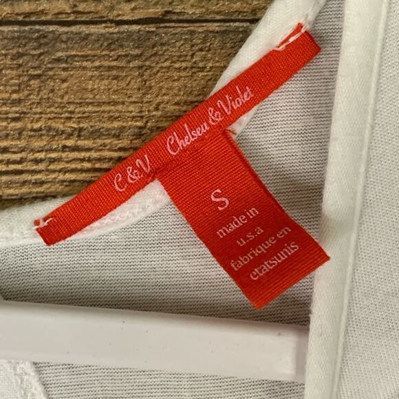 Chelsea & Violet Sunday Funday White Tank Top Size Small - Picture 5 of 7